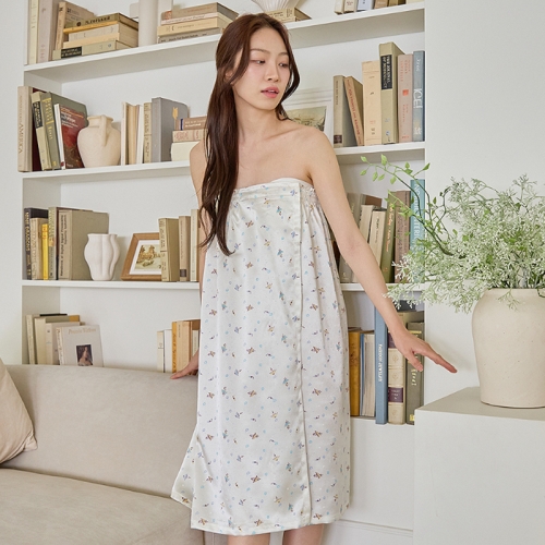 CA4W61516 여성가운 실키 나이트 로브 가운 샤워가운 피치