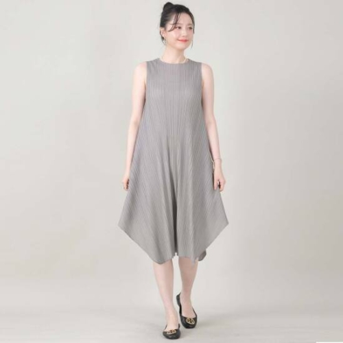 애비뉴투지 엄마옷 플리츠 플레어 A라인 언발란스컷 여름 나시 원피스 K07523