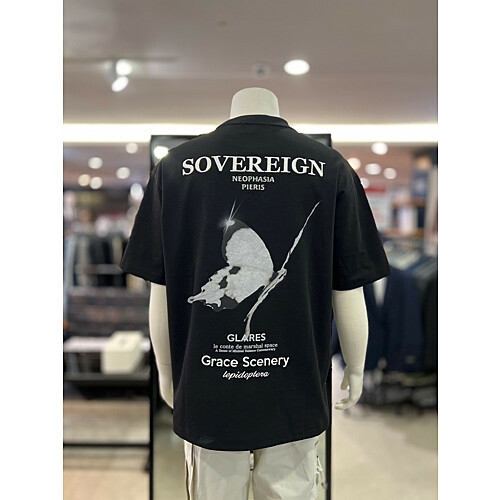  리버클래시 LKS42307-BK 블랙 SOVEREIGN 아트웍 오버핏 반팔 T셔츠 105