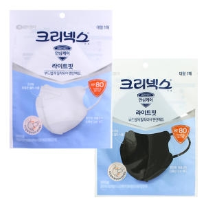 유한킴벌리 크리넥스 KF80 새부리형 마스크 20매 대형 블랙/화이트_이미지