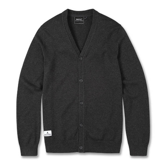 WESC �������� mens cardigan black melange F1_BORIK_MENS