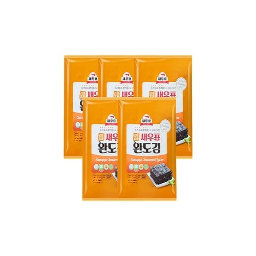 완도물산 새우표 완도 오리지널 전장김 25g (5개)