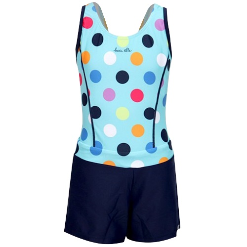 베이직엘르 여아동 도트 생존수영복 BEH-Q602T