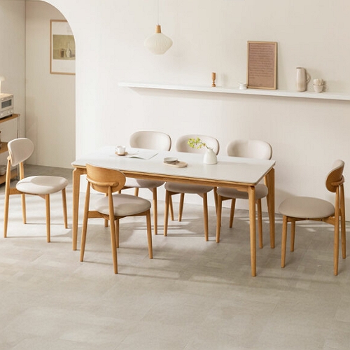 장인가구 해롤드 다이닝 포세린 세라믹 식탁 1800 (의자6개)_이미지