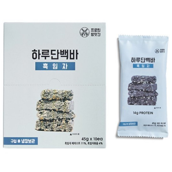 프로틴방앗간 하루단백바 흑임자 10개입 450g (1개)