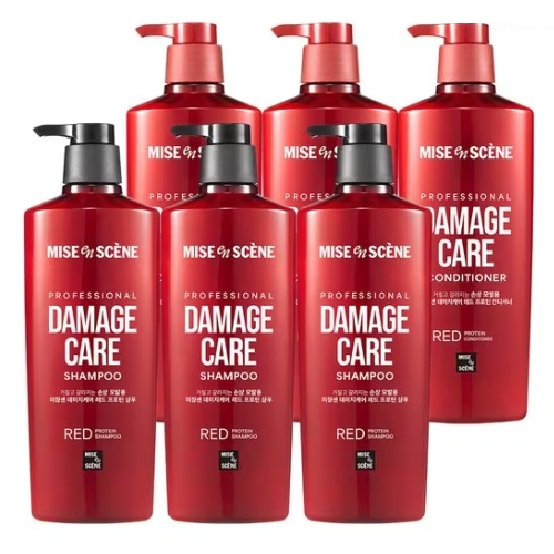 미쟝센 데미지케어 레드 프로틴 샴푸 680ml 3개+컨디셔너 680ml 3개 6종세트_이미지