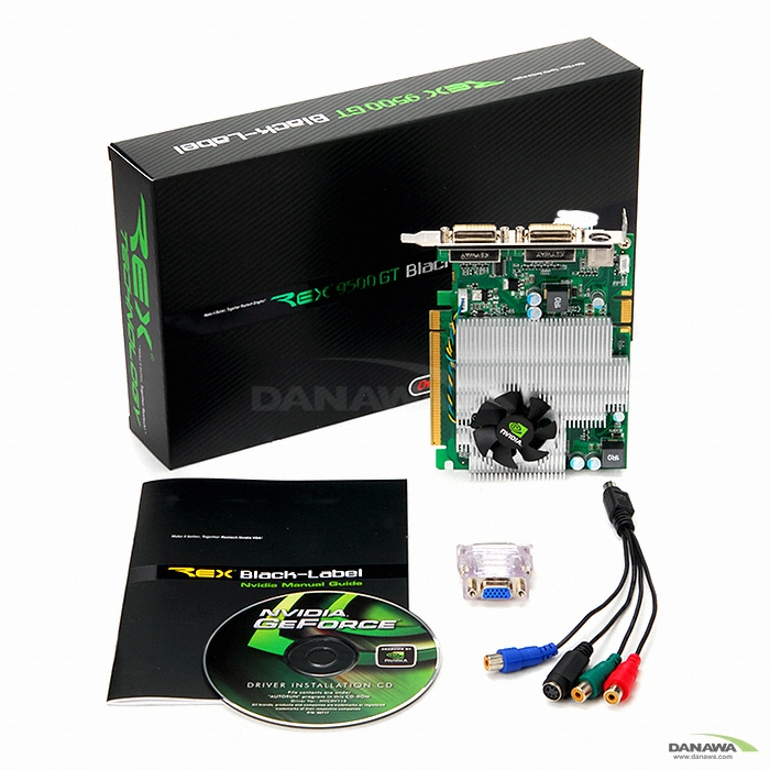 Rextech 블랙라벨 지포스 9500GT 오버클럭킹 DDR3 512MB 쿨러마스터_이미지