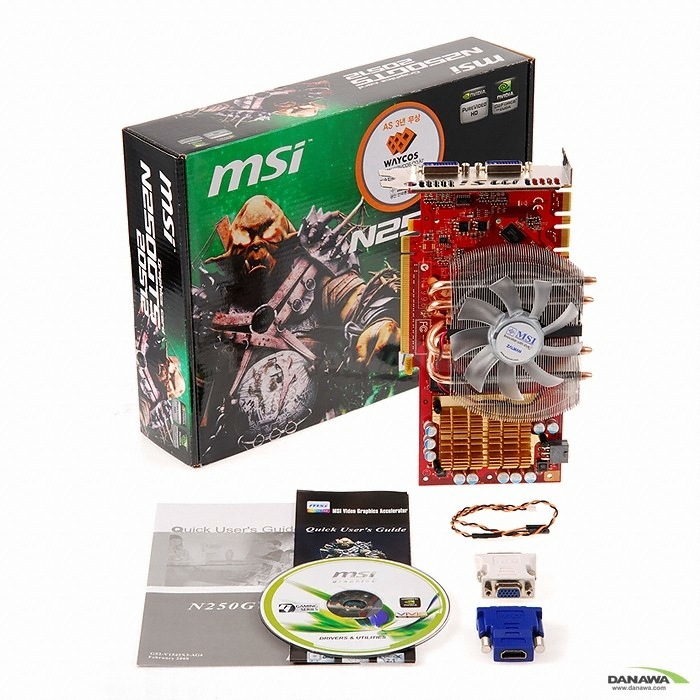 MSI ������ GTS250 N250GTS-2D512-OC ����Ŭ�� 512MB VF2000 �����ڽ�