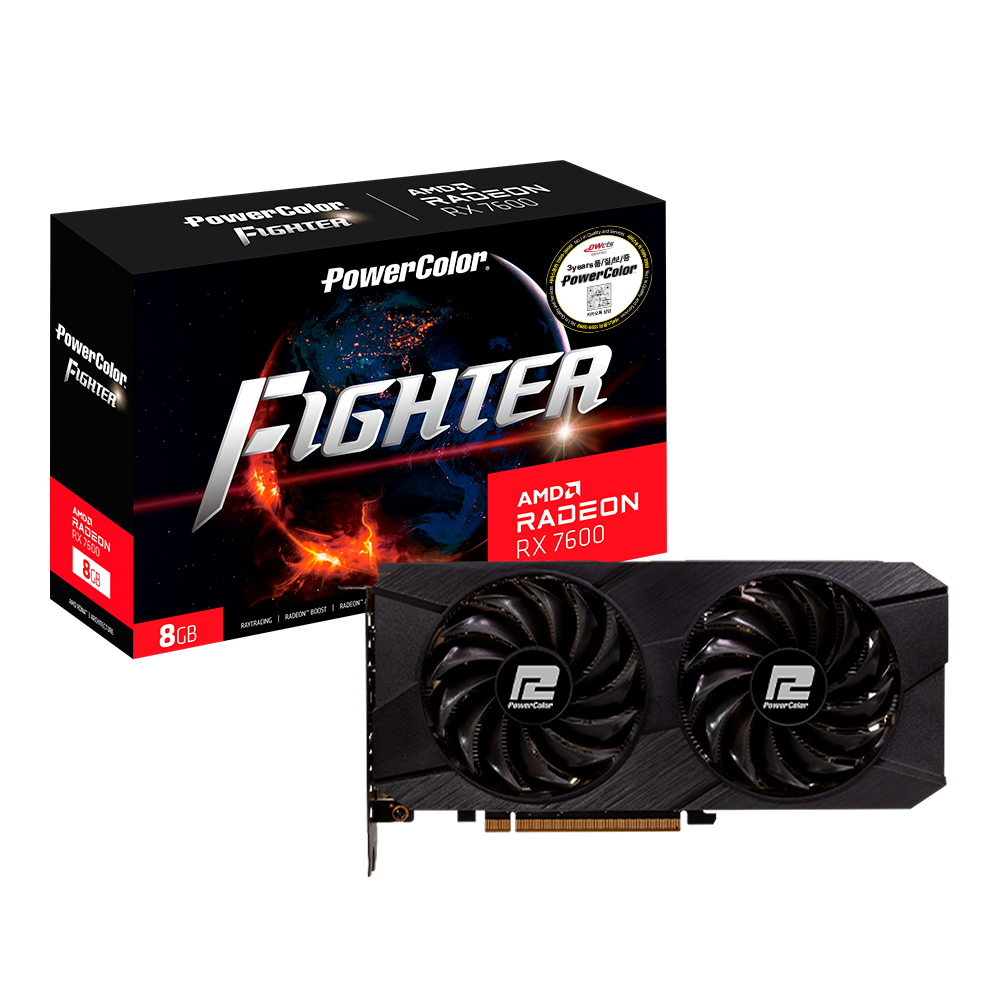 PowerColor �󵥿� RX 7600 Fighter V2 D6 8GB �����Ƽ����