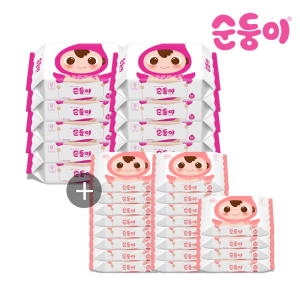 순둥이 베이직 물티슈 리필형 80매 + 무향 물티슈 리필형 20매