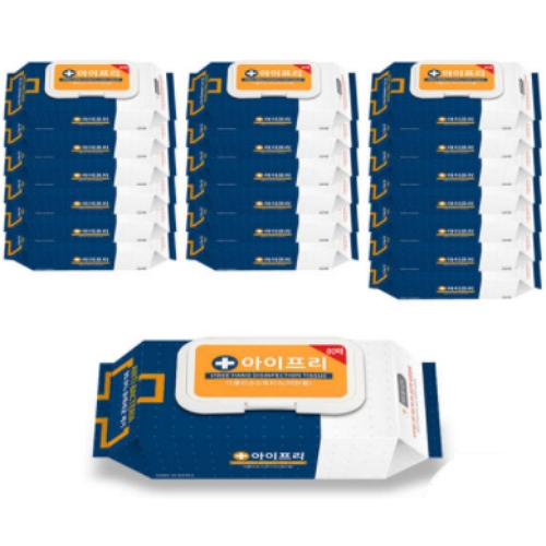 아이프리 더클린 손소독티슈 캡형 80매 (20팩)_이미지