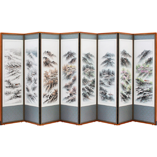 박씨상방 친필 벽당 청전화풍 산수 8폭병풍(각폭)_이미지