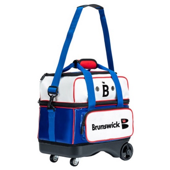 브런스윅 1볼 롤러백 에나멜 (화이트/블루)_이미지