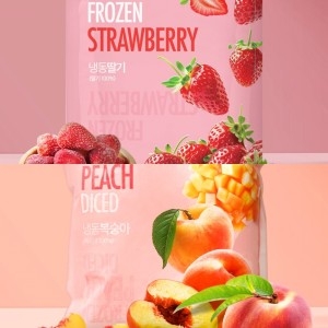 한입 냉동 복숭아1kg+무가당 냉동딸기1kg