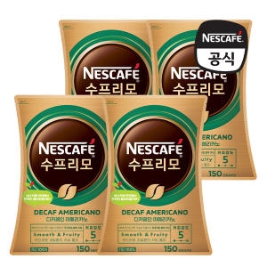 네슬레 네스카페 수프리모 디카페인 아메리카노 리필 150g (4개)