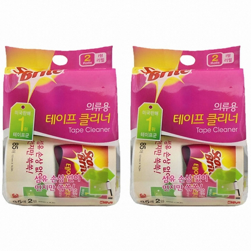 3M 스카치브라이트 의류용 테이프클리너 리필 85매 2롤 (2개)_이미지