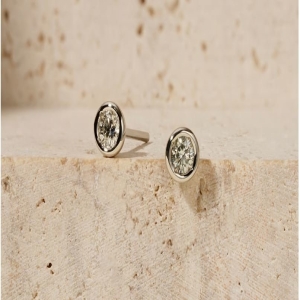 미니골드 DIA 14K백금 플래티넘 나인하트 베이직 웰 1부 다이아몬드 귀걸이 EAAS5005D_MA