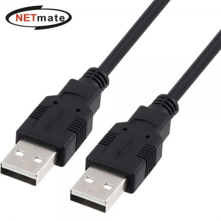 강원전자 NETmate USB 2.0 AM-AM 케이블 블랙 (NMC-UA218BK, 1.8m)_이미지