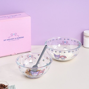 코렐 파이렉스 마이멜로디와 쿠로미 믹싱볼 2종 (1.4L+2.4L)