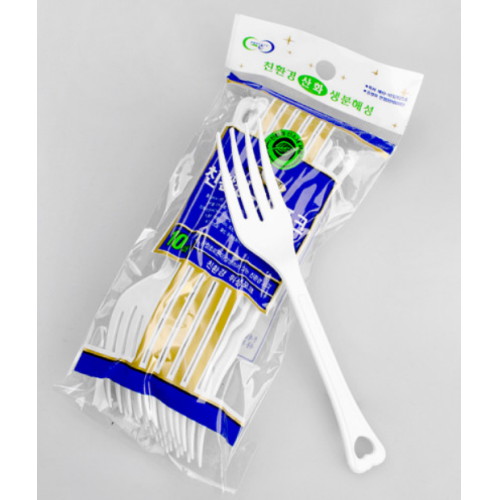해피팩 친환경 포크 화이트 10개 (100팩(1,000개))