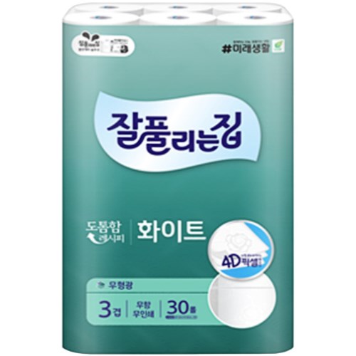 잘풀리는집 화이트 28m (30롤) (3팩)_이미지