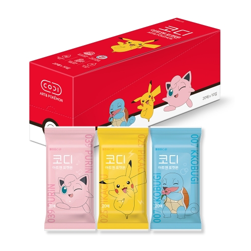 코디 아트앤 포켓몬 물티슈 리필형 20매 (10팩)_이미지