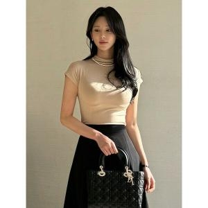 모리스커밍홈 슬림핏 반하이 캡소매 티셔츠_M2501TS005A_이미지