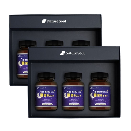 두리농산 식물성 멜라토닌 5mg 쿨쿨쿨zzz 120정x3병 선물세트 (2개)_이미지