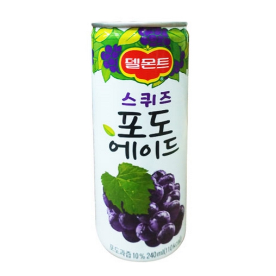 롯데칠성<b>음료</b> 델몬트 스퀴즈 포도 에이드 240ml