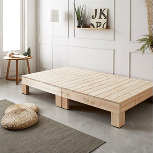 동서가구 힐링 히노끼 편백나무 평상형 침대 SS (매트별도)_이미지