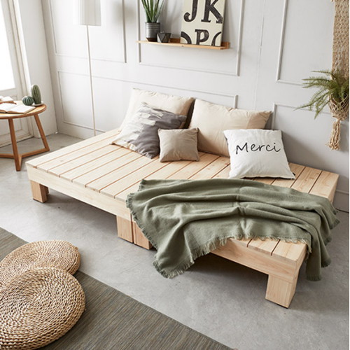 동서가구 힐링 히노끼 편백나무 평상형 침대 SS (매트별도)_이미지