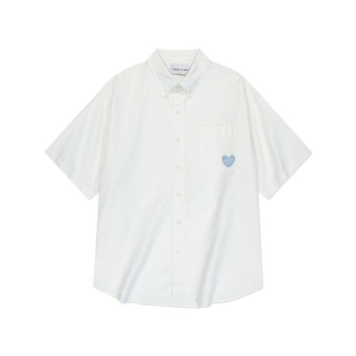비케이브 와키윌리 WACKY WILLY 하트 와펜 옥스포드 반팔 셔츠 화이트 WA2402SS01WH 289645