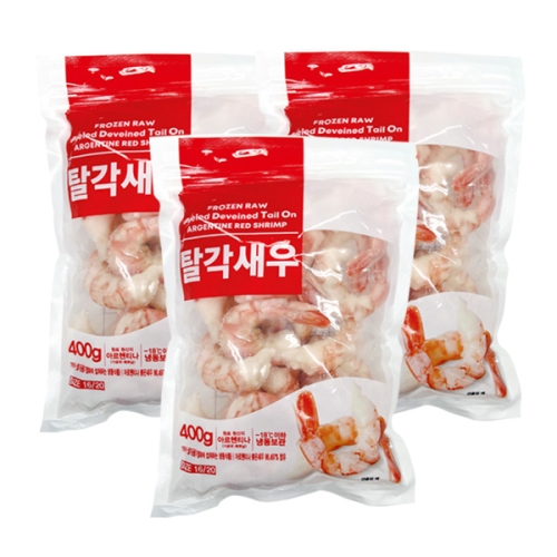 살이 통통한 탈각새우 400gx3팩 아르헨티나산