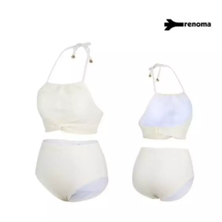 ltgt 수영복 여성 비치 펄 크로셰 홀터넥 하이웨스트 비키니 LS2G302_IV LS2G302_IV_IPC 382927