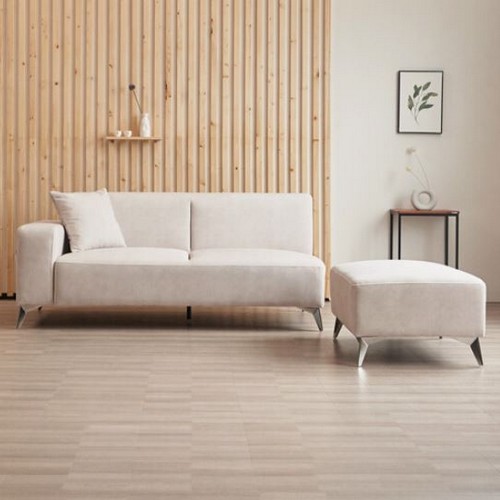 에보니아 루이 아쿠아스웨이드텍스 패브릭 소파 3인용 (스툴포함)_이미지