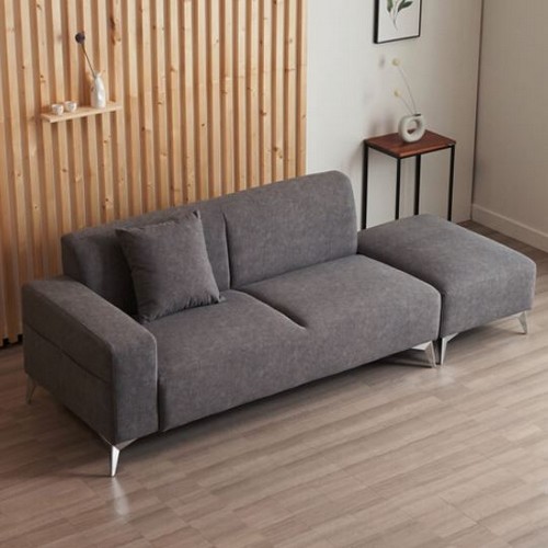 에보니아 루이 아쿠아스웨이드텍스 패브릭 소파 3인용 (스툴포함)_이미지