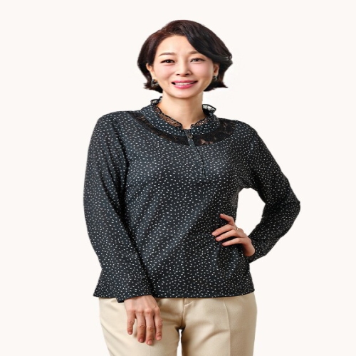 마담엘레강스 미니하트 반집업 블라우스 KYV3BL03_이미지