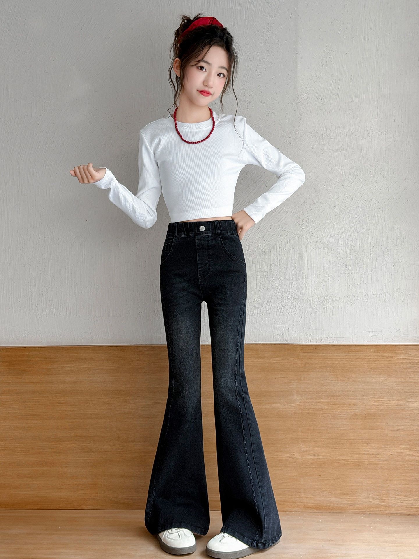 베이비맥스 슬림 플레어 스트레치 데님 팬츠 R21162_이미지