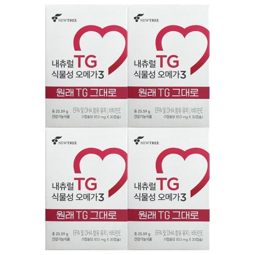 뉴트리 내츄럴TG 식물성 오메가3 853mg 30캡슐 (4개)_이미지