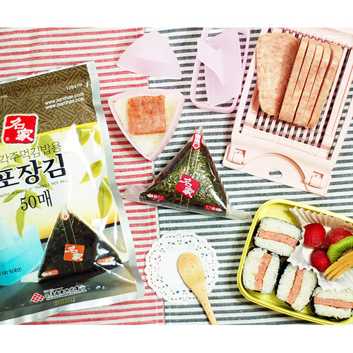스팸 삼각김밥만들기 (슬라이서+김밥틀소틀+삼각틀+김50)