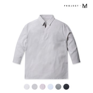 남성 오픈 카라 풀오버 7부 찰랑 셔츠_EPD2WC1671