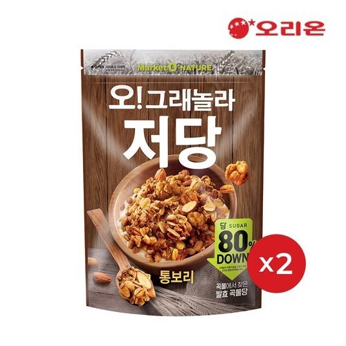 오리온 마켓오 오 그래놀라 저당 통보리 360g (2개)_이미지