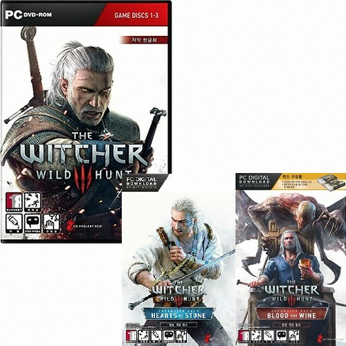 더 위쳐 3 와일드 헌트 + 확장팩: 하츠 오브 스톤 + 블러드 앤드 와인 패키지 PC
