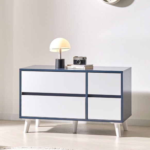 집무드 콤비 2단 4칸 드레스룸 와이드 서랍장 900_이미지