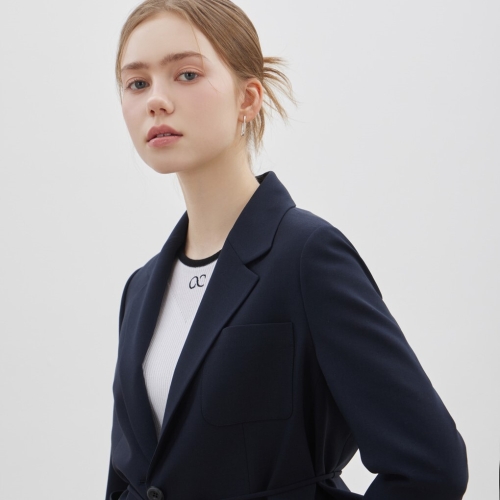 씨씨콜렉트 SET-UP 인버티드 플리츠 크롭 자켓_C261MSF201