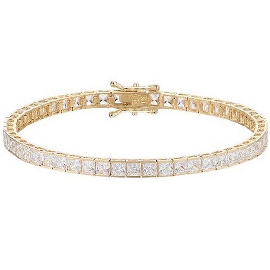 제이디아이인터내셔널 제이로사 14K 프린세스 컷 스퀘어 테니스 팔찌 (18.5cm)