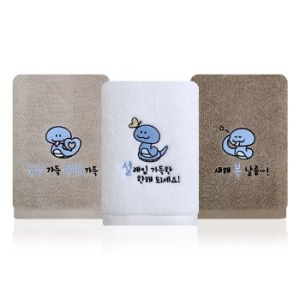 송월타월 푸른 뱀자수 세면타올 150g (5장)_이미지