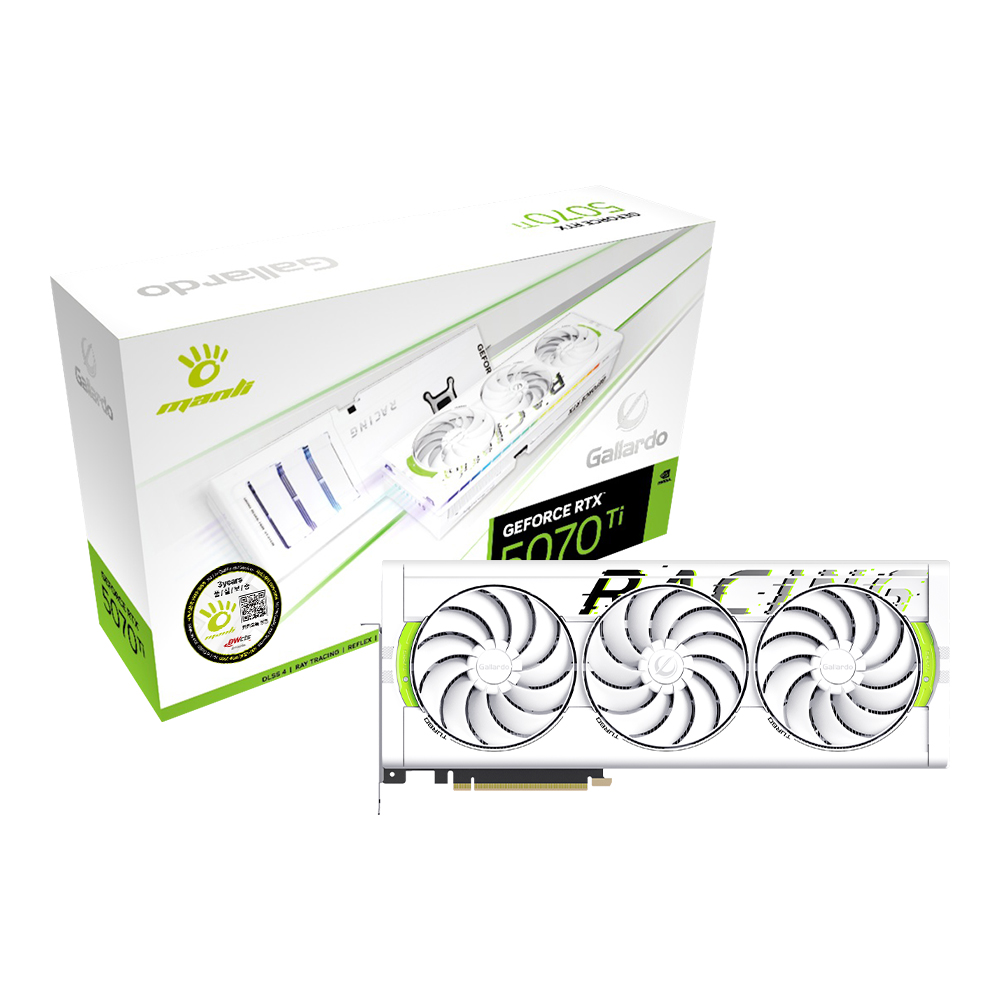 MANLI 지포스 RTX 5070 Ti Gallardo OC D7 16GB White 대원씨티에스