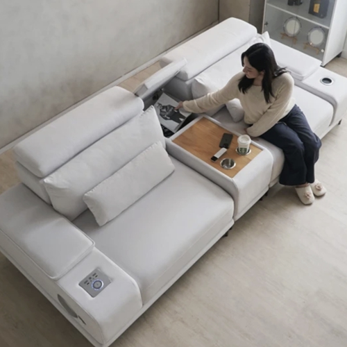 에보니아 알토 모션 슬라이딩 고급형 패브릭 소파 3인용