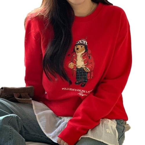 랄프로렌 폴로 폴로 여성맨투맨 폴로베어 곰돌이 기모 티셔츠 323-960439